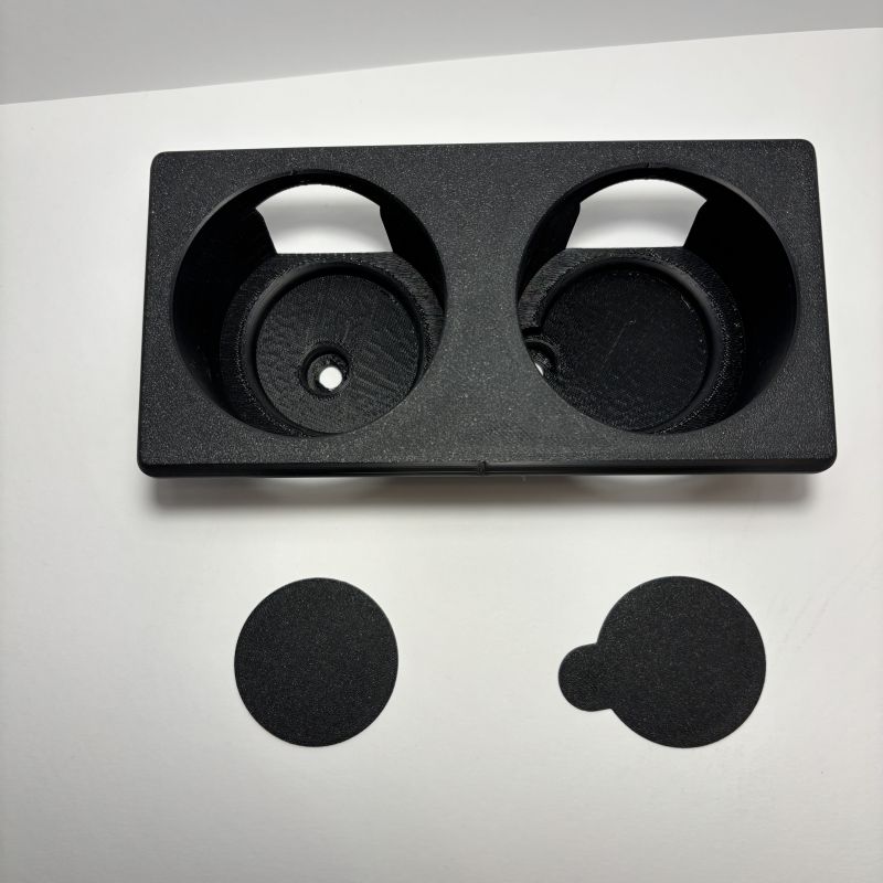 BMW E36 Front Dual Cupholder v1 showing cup openings and texture detail